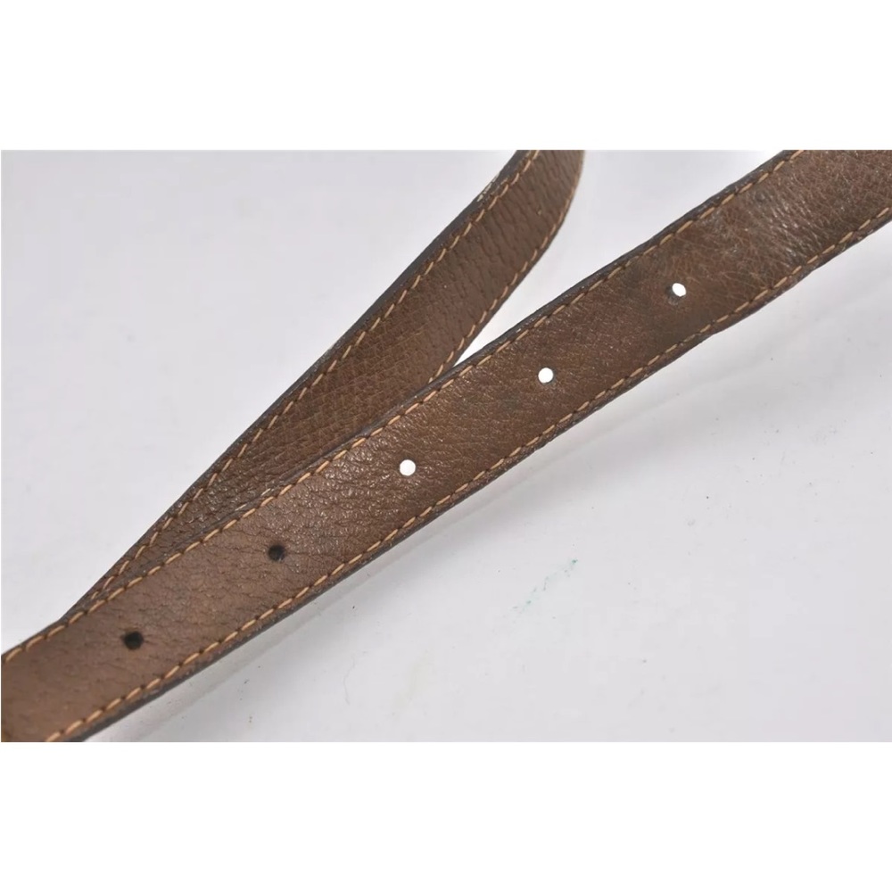 Authentic GUCCI Web Sherry Line Shoulder Cross Bag GG PVC Leather Brown 7169I - Picture 15 of 16